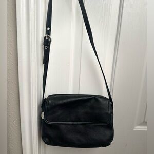 Vintage 90s Black Foldover Crossbody Purse